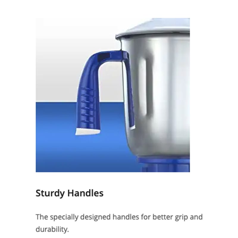 Picture of Prestige Deluxe-VS 750 W Mixer Grinder, 3 Stainless Steel Jars (1500 ml, 1000 ml, 300 ml) Purple