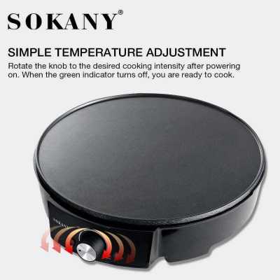 Picture of 2024 Sokany1002 Temperature Controlled Flat Plate Electric Pancake Pot Casting Pancake Machine Black
