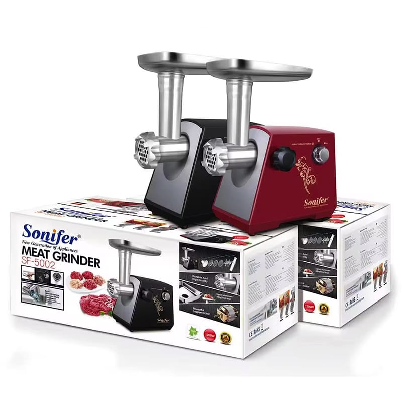Picture of Sonifer SF-5002 household 1200w copper motor 3pcs metal disc electric meat grinder 