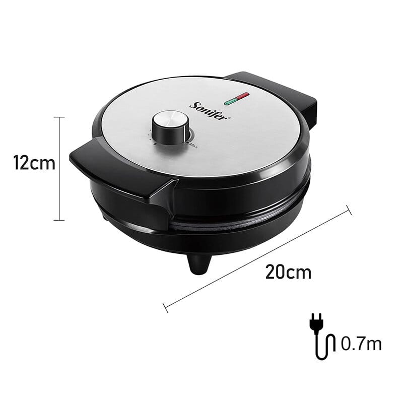 Picture of Sonifer SF-6084 Thermostat Control Round Electric Toaster Large Capacity Waffle Maker 1000 Watts Silver