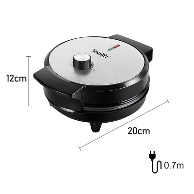 Picture of Sonifer SF-6084 Thermostat Control Round Electric Toaster Large Capacity Waffle Maker 1000 Watts Silver