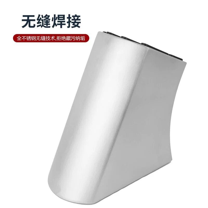 Picture of Thick 304 Stainless Steel Knife Stand (only the stand) Metal Desktop Japanese Santoku Slices Knives Storage Rack Knife Holder Chef Knife Block Silver