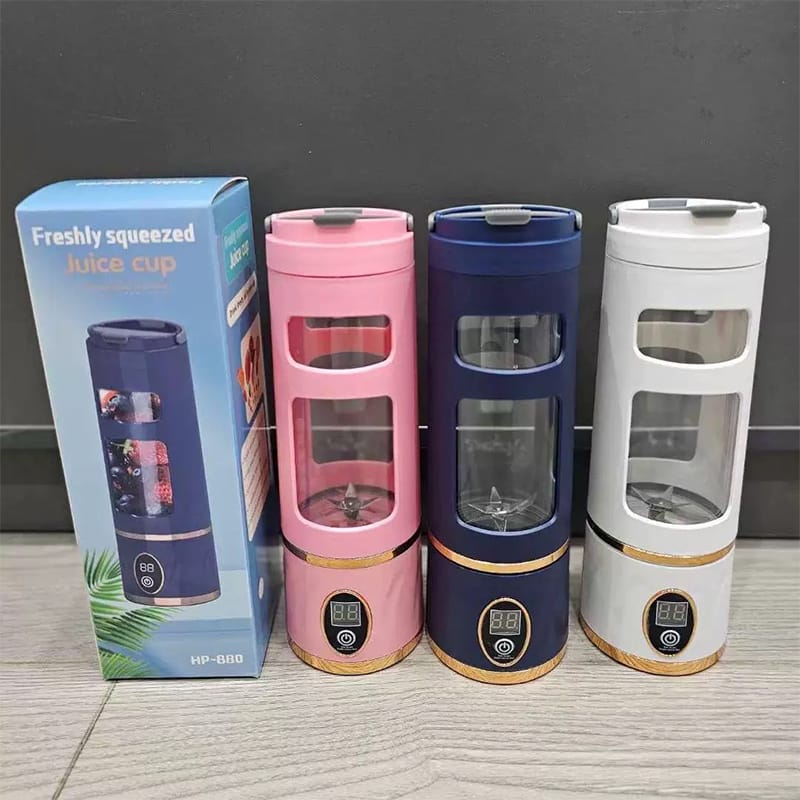 Picture of For Summer and Hot Season New Home Personal Rechargeable Juicer Fully Automatic Juice Fruit Processing Machine Portable Juice Blender Stainless Steel Blades for Portable Outdoor Travel With Countdown Timer 