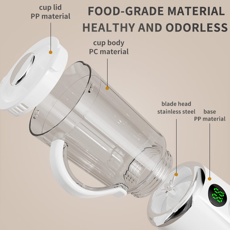 Picture of MDHL Brand 600ML USB TYPE C Rechargeable BPA Free Portable Shakes and Smoothies Personal Blender Protein Frozen Drink Juicer Blender 