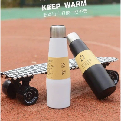 Picture of Unique Ergonomic Trendy 18oz Insulated Bottle for Daily Life Travel Cup Reusable Stainless Steel Insulated Water Bottle 532ml 