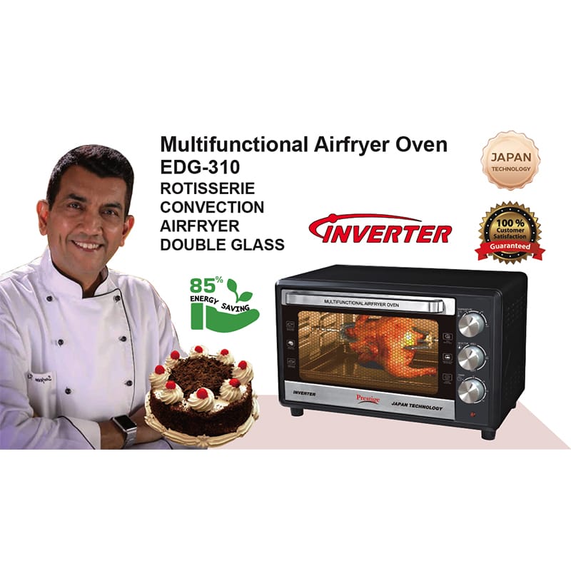 Picture of Electric Airfryer Oven with double glass door Prestige brand 40 Liter Black