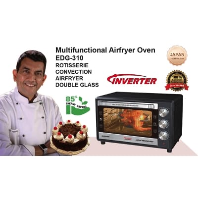 Picture of Electric Airfryer Oven with double glass door Prestige brand 40 Liter Black