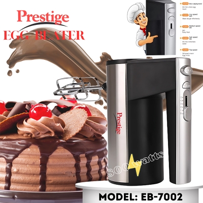 Picture of Prestige Household Electric Egg Beater with Stainless Steel Body Cover 800 watts Baking Tools Cake Beater Multi-Functional Electric Egg beater Automatic Cream Whipping Stirring Silver