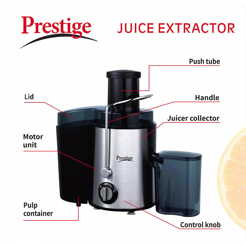 Picture of Hot Selling Prestige Juicer Extractor Machine Orange Juicer Slow Cold Press Juicer Compact Size Lower Noise Big Mouth 1000 watts Black