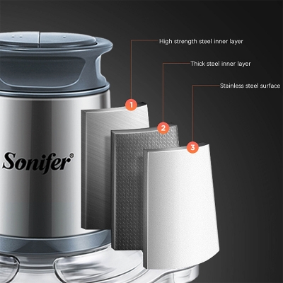 Picture of Sonifer SF-8057 Professional Kitchen Appliances 1.8 Liter Glass Jar 2 Speeds Electric Meat Chopper Grinder 