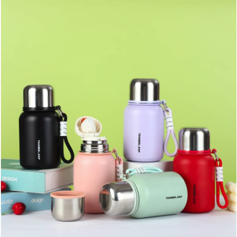 Picture of New Model Exquisite 450ml Small Tea Cup Water Cup Food Grade Mini Thermos Cup Travel Personalised 316 High grade stainless steel thermos for school outdoor office home perfect for students and all Compact and Portable student good-looking 