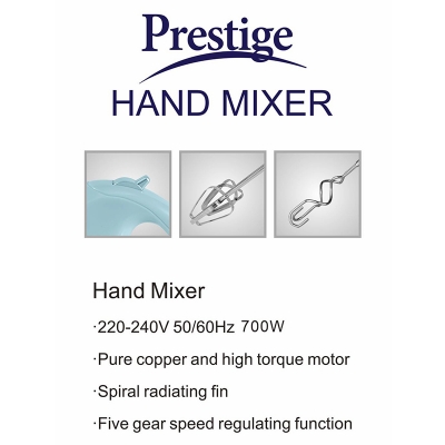 Picture of Prestige Ergonomic Luxury design Multi-Functional Electric Egg beater For Cream Whipping Stirring Mixing in Household Light blue