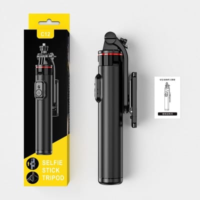 Picture of C12 Foldable Aluminum Alloy Selfie Stick Tripod with Remote (1310mm)