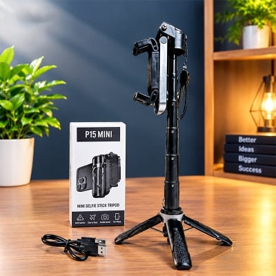 Picture of P15 Mini Selfie Stick Tripod Stand with  Remote for Multifunctional