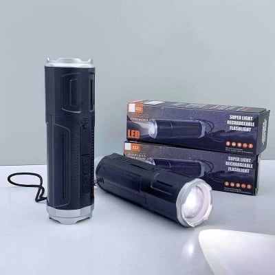 Picture of SY-322 Telescopic Zoomable Rechargeable Flashlight & Wireless Bluetooth Speaker, Outdoor Flashlight, Subwoofer, Portable TWS Card Speaker
