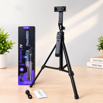 Picture of C19 Upgraded Auto Face Tracking Tripod 360Â° Rotation with Stand (5.8ft)