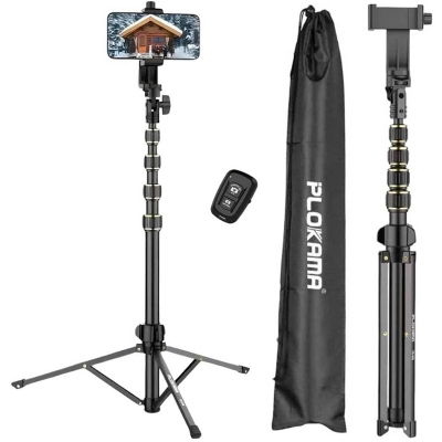 Picture of Plokama PK-998 Photograph Tripod & Selfie Stick with Remote (6.5ft )