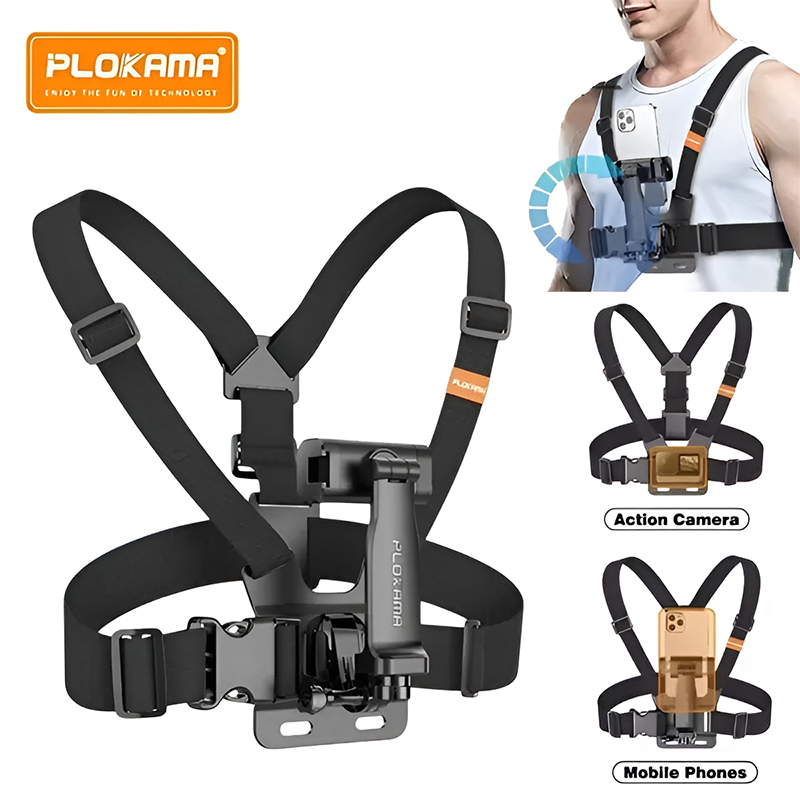 Picture of Plokama Cx-10 Adjustable Chest Strap Phone Mount Holder for Vlogging, Cycling, Hiking & Outdoor Shooting