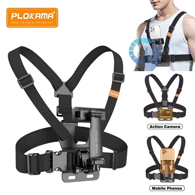 Picture of Plokama Cx-10 Adjustable Chest Strap Phone Mount Holder for Vlogging, Cycling, Hiking & Outdoor Shooting