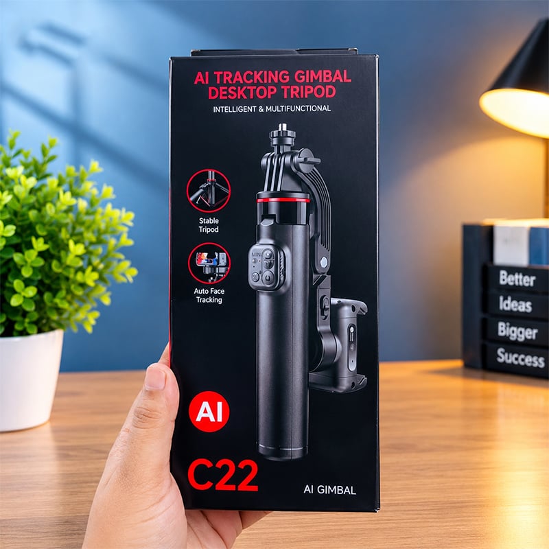 Picture of C22 Handheld Gimbal 360Â° AI Face Tracking Shoot Stabilizer Tripod with Multifunction Remote
