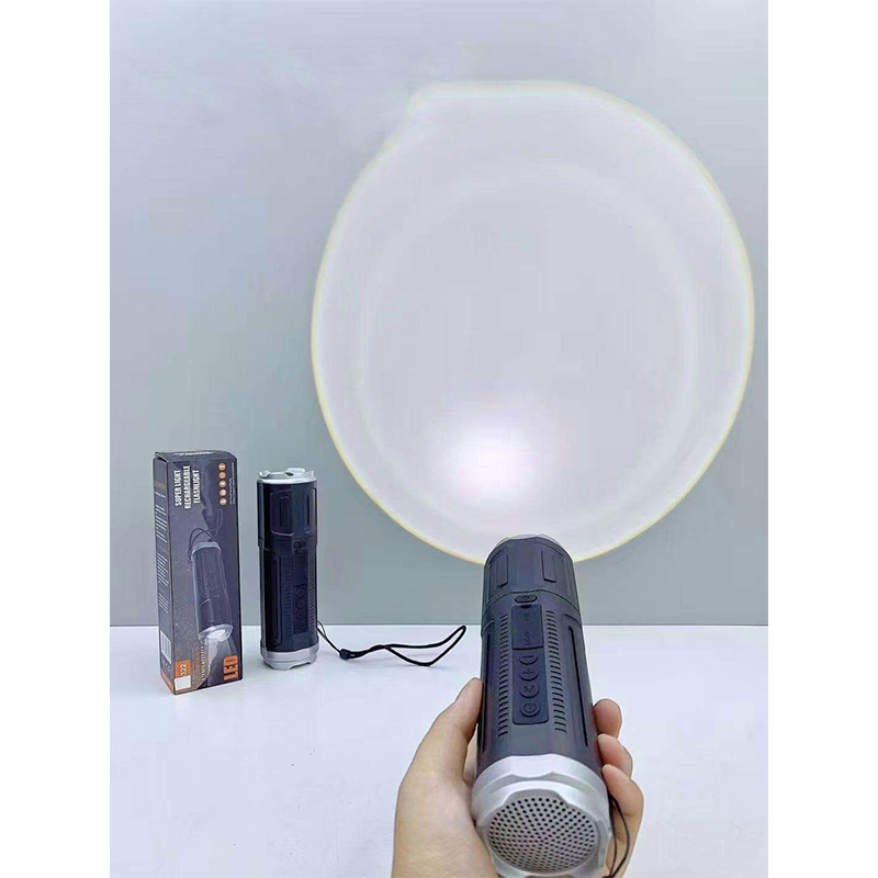 Picture of SY-322 Telescopic Zoomable Rechargeable Flashlight & Wireless Bluetooth Speaker, Outdoor Flashlight, Subwoofer, Portable TWS Card Speaker
