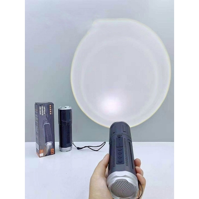 Picture of SY-322 Telescopic Zoomable Rechargeable Flashlight & Wireless Bluetooth Speaker, Outdoor Flashlight, Subwoofer, Portable TWS Card Speaker