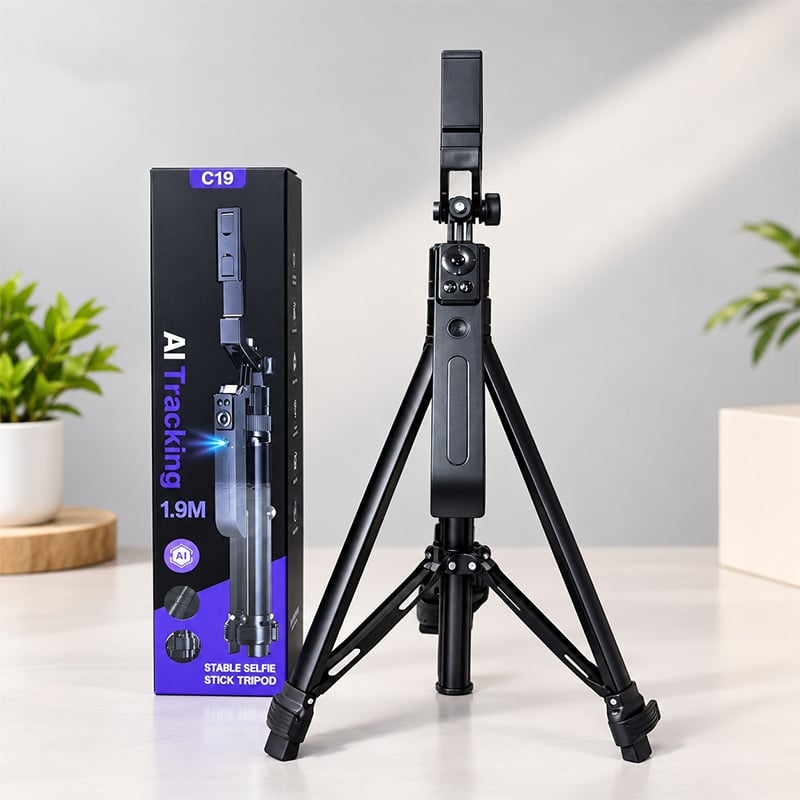 Picture of C19 Upgraded Auto Face Tracking Tripod 360Â° Rotation with Stand (5.8ft)