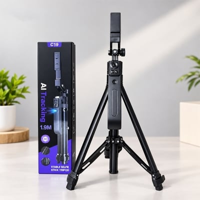 Picture of C19 Upgraded Auto Face Tracking Tripod 360Â° Rotation with Stand (5.8ft)