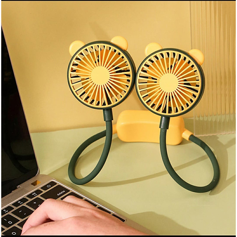 Picture of Neck Hanging Portable Fan, 2 Speeds Adjustment USB Charging For Jogging Summer Outdoor Activity Home Traveling