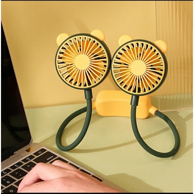 Picture of Neck Hanging Portable Fan, 2 Speeds Adjustment USB Charging For Jogging Summer Outdoor Activity Home Traveling