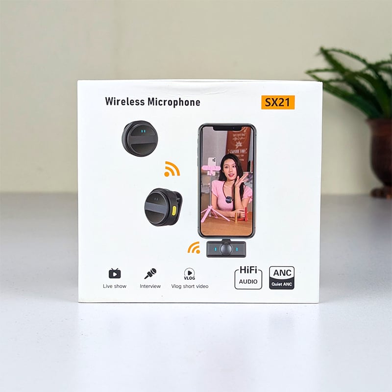 Picture of SX21 Magnetic Hanging Neck Wireless Lavalier Microphone Dedicated Long Battery Life with Storage Compartment