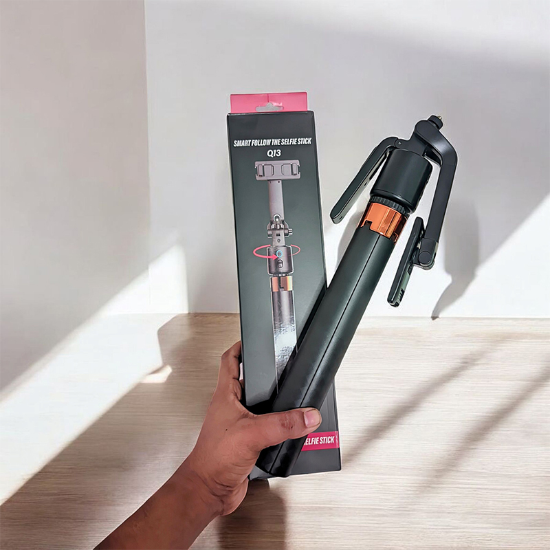 Picture of Q13 Selfie Stick Tripod with Wireless Remote Control Smart Auto AI Tracking Stabilizer Gimbal (5.9ft)