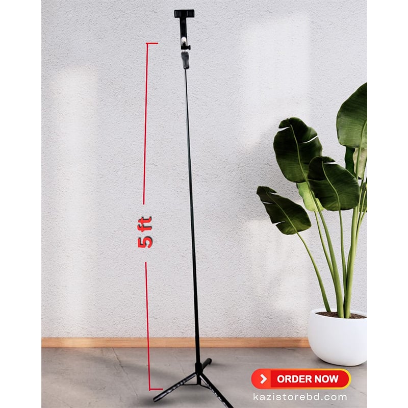 Picture of K28 360 Degree Rotation Selfie Stick Tripod - 5 foot - Black