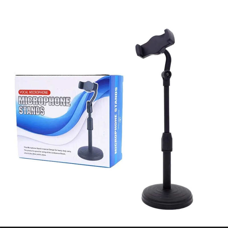 Picture of Desktop Mobile Phone Holder Height Adjustable Stand & 360Â° Rotatable for Live Streaming Shoot YouTube TikTok Video Round Base Smartphone - Mobile Stand