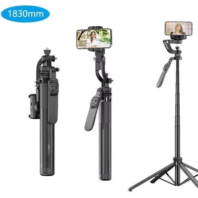 Picture of C16 Update 2.0 Gimbal Stabilizer AI Face Tracking Selfie Stick Tripod & Wireless Remote-(6 Ft)