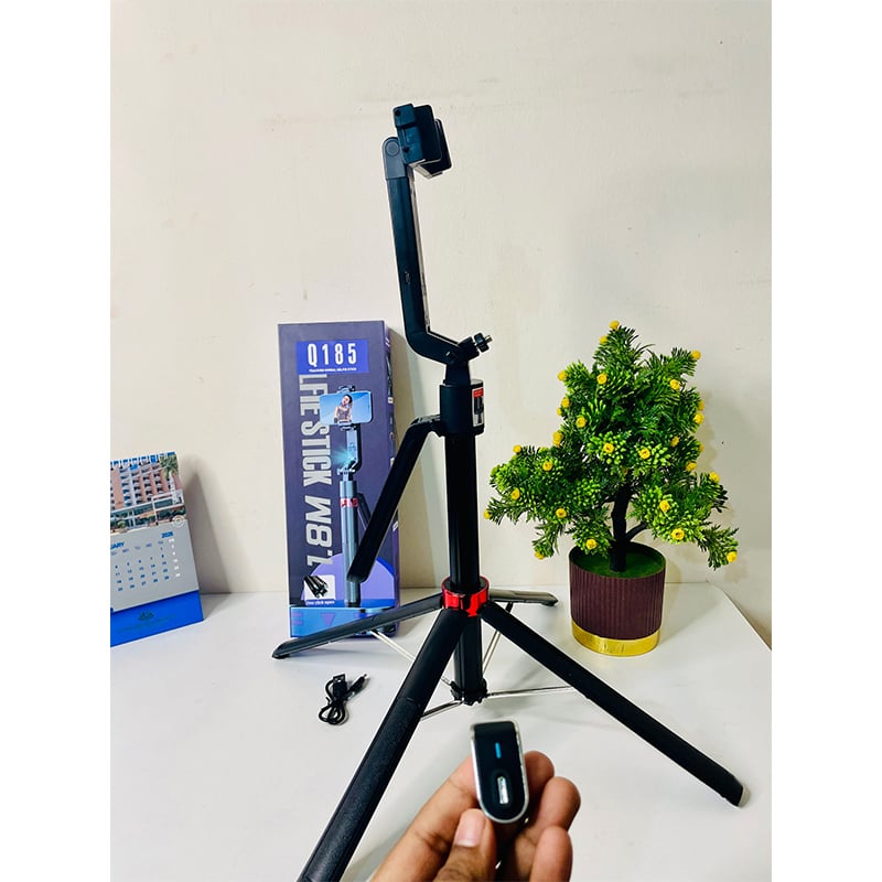Picture of Q185 Auto Face Tracking Tripod Selfie Stick with Wireless Remote Control Smart Auto AI Tracking Stabilizer Gimbal (5.8ft)