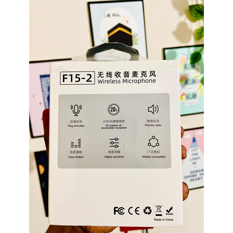 Picture of F15-2 Wireless Microphone 2 in 1 Collar Android & IPhone  with Noise Reduction