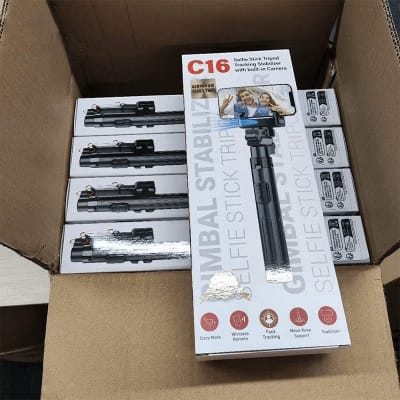 Picture of C16 Handheld Gimbal Stabilizer AI Face Tracking Selfie Stick & Wireless Remote (4.5ft)