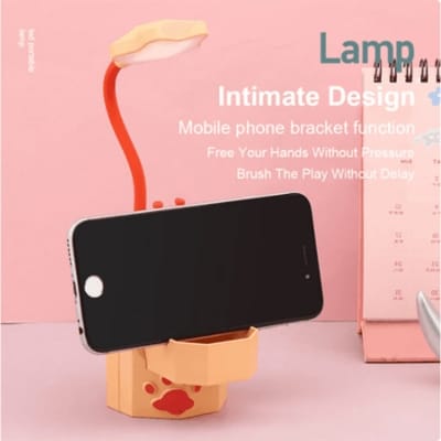 Picture of Dormitory Cartoon Animal Table Lamp Usb Charging Storage Night Reading Lamps Bedroom Cute Pet Desk Light Led