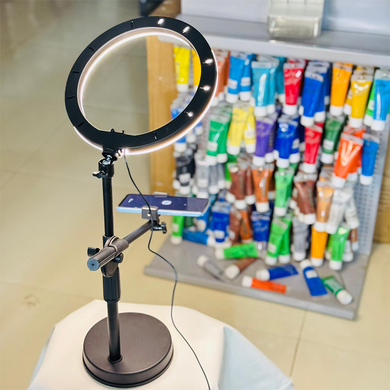 Picture of Phone Tripod Mount with 10 inch LED Ring Light Lamp