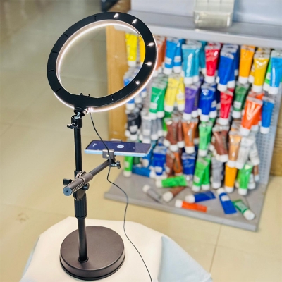 Picture of Phone Tripod Mount with 10 inch LED Ring Light Lamp