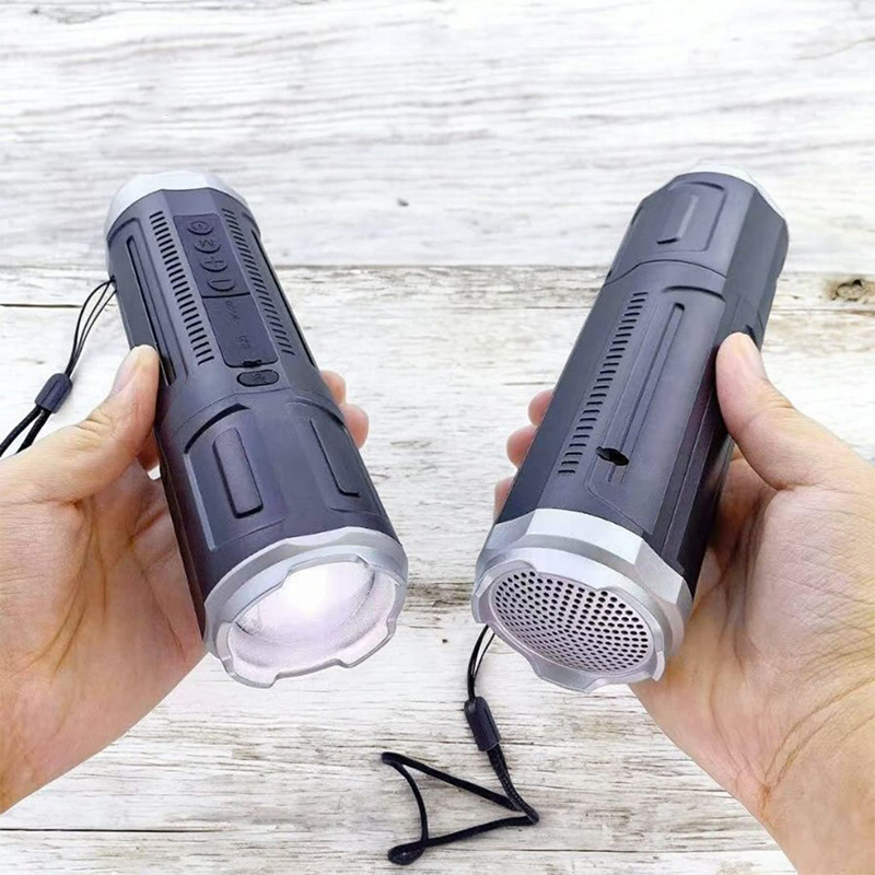 Picture of SY-322 Telescopic Zoomable Rechargeable Flashlight & Wireless Bluetooth Speaker, Outdoor Flashlight, Subwoofer, Portable TWS Card Speaker