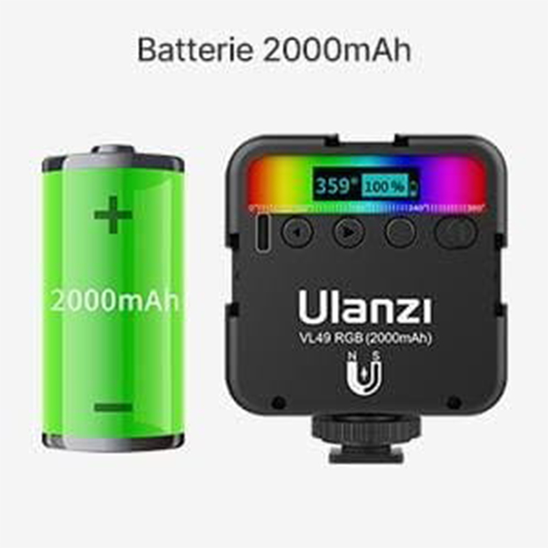 Picture of Ulanzi VL49 RGB Rechargeable Mini LED Video Light - Black