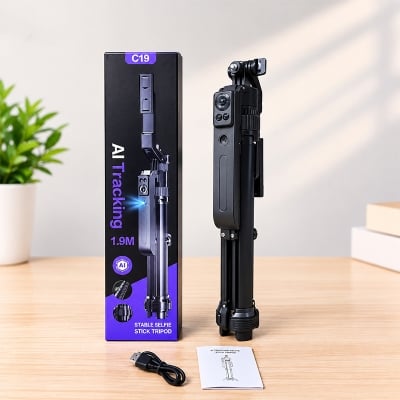 Picture of C19 Upgraded Auto Face Tracking Tripod 360Â° Rotation with Stand (5.8ft)