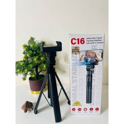 Picture of C16 Handheld Gimbal Stabilizer AI Face Tracking Selfie Stick & Wireless Remote (4.5ft)
