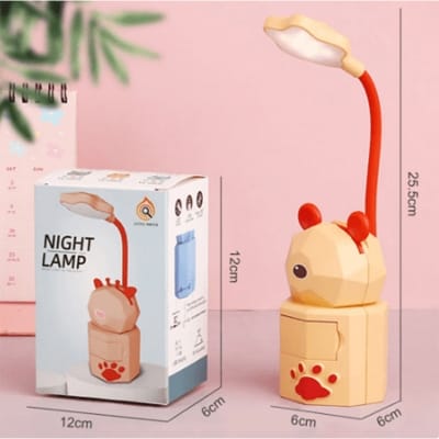 Picture of Dormitory Cartoon Animal Table Lamp Usb Charging Storage Night Reading Lamps Bedroom Cute Pet Desk Light Led