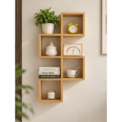 Picture of Moumi Furniture and Home Decor Geometric Melamine Board Wall Display Shelf