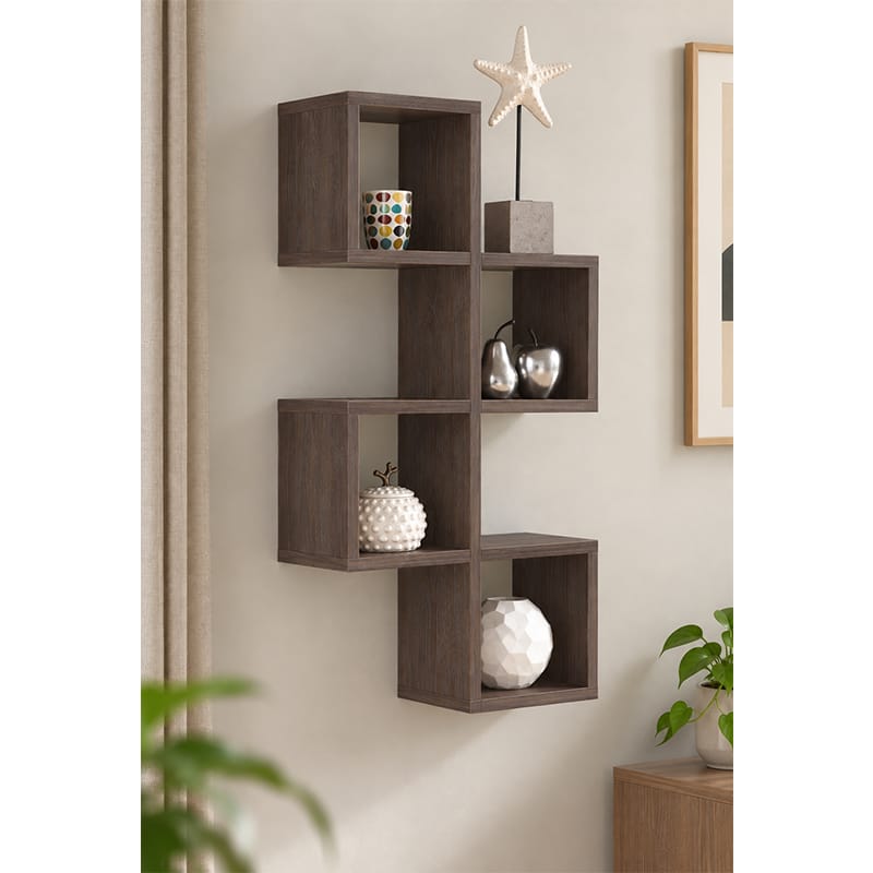 Picture of Moumi Furniture and Home Decor Geometric Melamine Board Wall Display Shelf