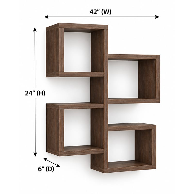 Picture of Moumi Furniture and Home Decor Geometric Melamine Board Wall Display Shelf