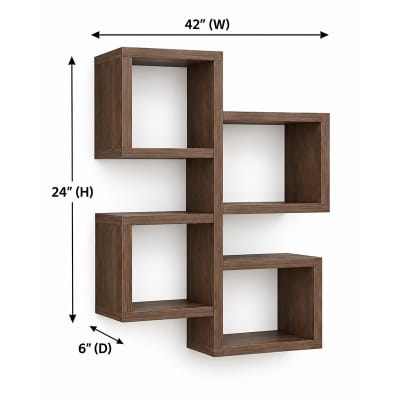 Picture of Moumi Furniture and Home Decor Geometric Melamine Board Wall Display Shelf